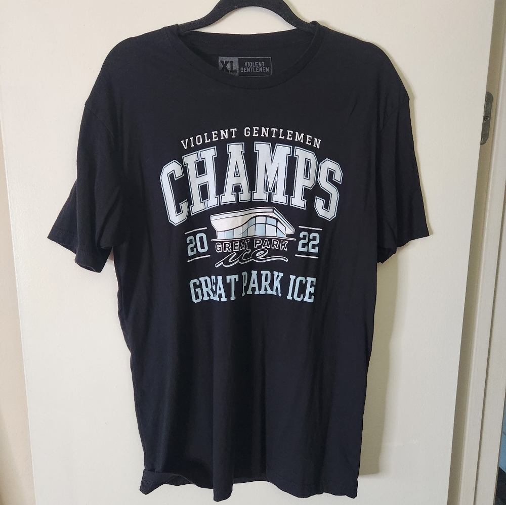 Violent Gentlemen Champs ice hockey tee size XL men's